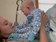 Baby Pukes on Mom's Face as She Goes to Kiss Him