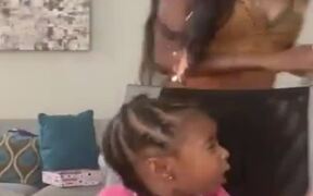 Toddler Alerts Mom as Her Hair Catches Fire