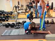 Man Lifts Heavy Weight While Doing An Exercise