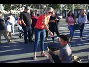 Kid Performs Magic and Juggling Tricks on Street