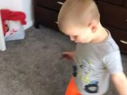 Little Boy Loves Playing in Mom's Heels