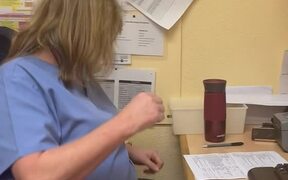 Woman Gets Scared by Co-Worker