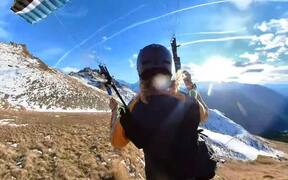 Guy Crashes Parachute During Downhill Speed Flying