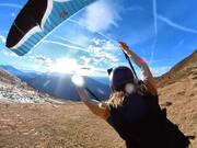 Guy Crashes Parachute During Downhill Speed Flying