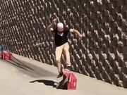 Guy Attempts Skateboarding Trick Using Milk Crates