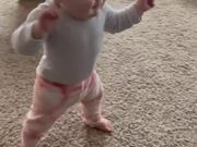 12-months-old Takes Baby Steps Towards Cat