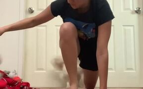 Playful Dog Annoys Owner While She Does Yoga - Animals - Videotime.com