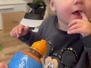 Toddler's Reaction To Getting Squirted By Water