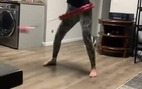 Girl Spinning Ball Ends Up Breaking TV