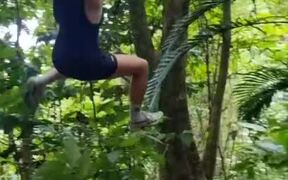 Man Crashes Into Tree and Falls off Rope Swing