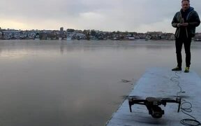 Man Crashes Drone In Water
