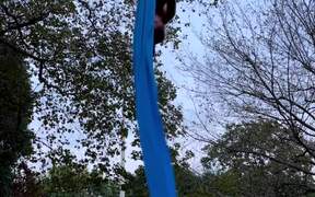 Woman Attempts Incredible Aerial Yoga Sequence