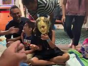 Brother Gets Scared by Sister's Cake-Smeared Face