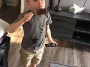 Kid Eating Mom's Ice Cream Drops It