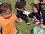 Toddler Steps on Butterfly During Outfield Class