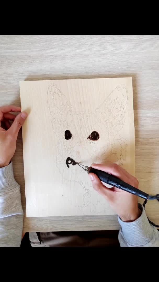 Person Creates Portrait of Dog