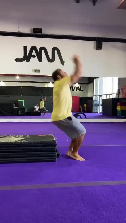 Man Performs Backflips Across Levels