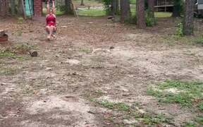 Woman Flips Backwards and Falls