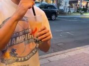 Guy Shoots Bubbles Over Friend's T-shirt