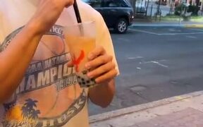 Guy Shoots Bubbles Over Friend's T-shirt
