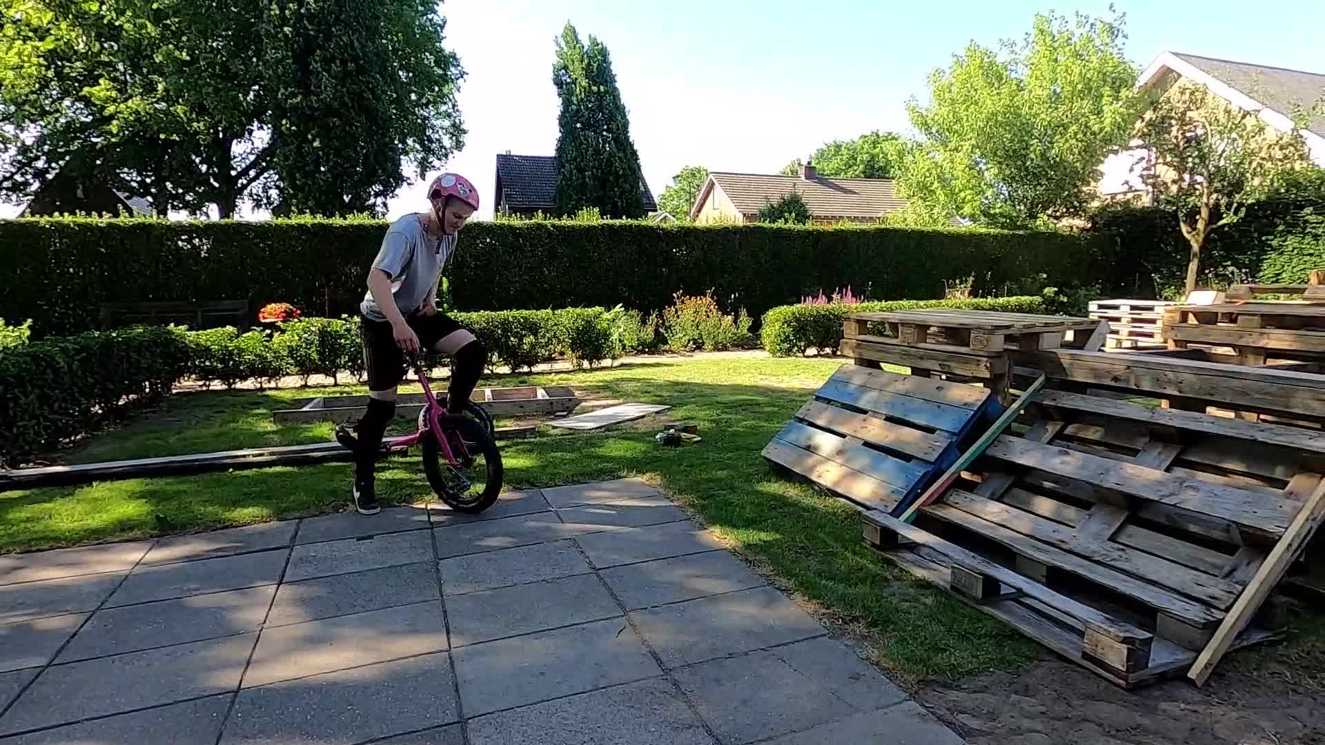 Person Falls Hard While Training on Unicycle