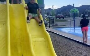 Kid Struggles on Bumpy Slide and Falls to Ground
