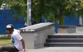 Skateboarder Falls Hard