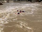 People Fall off Boat While White Water Rafting