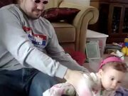 Dad's Reflexes Help Him to Catch Falling Toddler