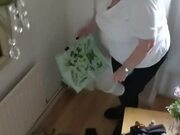 Woman Fails to Catch Mouse in Container