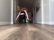 Girl Falls Down Numerous Times While Rollerskating