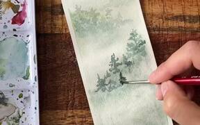 Artist Handpaints Bookmark With Beautiful Scenery