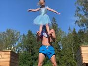 Dad-Daughter Duo Attempts Incredible Yoga Moves