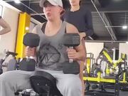 Person Drops Dumbbell on Their Face