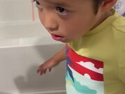Kid Puts Slime Gel Over His Head