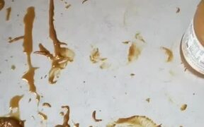 Person Hilariously Fails to Mix Peanut Butter
