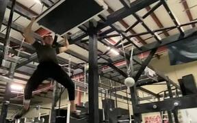 Guy Shows Arm Strength While Completing Obstacles