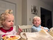 Big Brother Shares Food With Sister