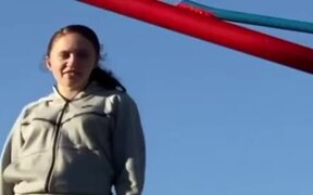 Girl Accidentally Hits Her Face on Seesaw