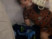 Baby Creates Mess by Spitting Milk From His Mouth