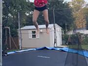 Woman Falls on Her Back After Backflipping