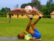 Kid Juggles Soccer Ball Effortlessly