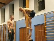 3 Guys Perform Amazing Gymnastics Balance Trick