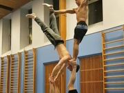 3 Guys Perform Amazing Gymnastics Balance Trick