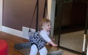 Dad Builds Moving Zip Line Bouncer for Daughter