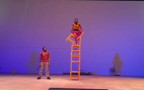 Duo Performs Wonderful Aerial Acts on Stage