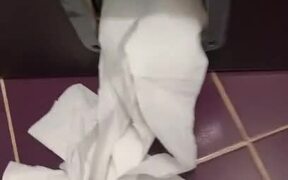 Cat Pulls Out Entire Roll of Toilet Paper