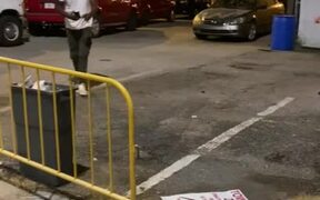 Guy Falls While Attempting to Jump Over Barricade