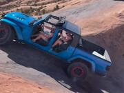 Tyre Breaks Away as Jeep Tries to Climb Uphill