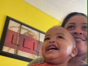 Baby Ends Up Puking While Laughing at Dad's Antics